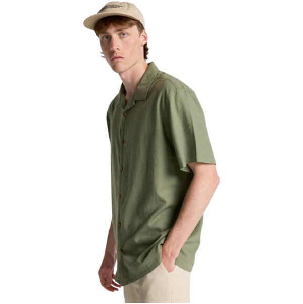 2026 Billabong Mens Vacay Linen Shirt EBYWT03030 - Moss Green